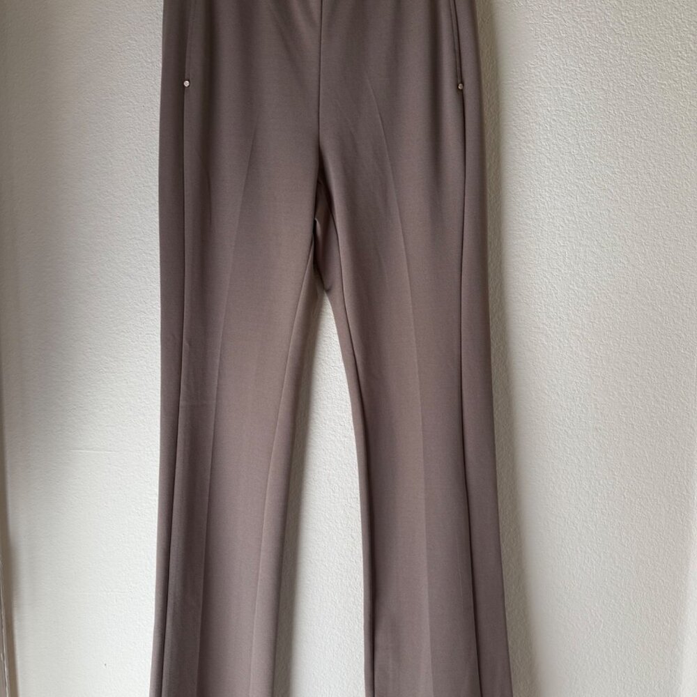 Rafella Women’s  Soft Crepe Stretch Dress Pants Work Slacks , Tan, Size 10